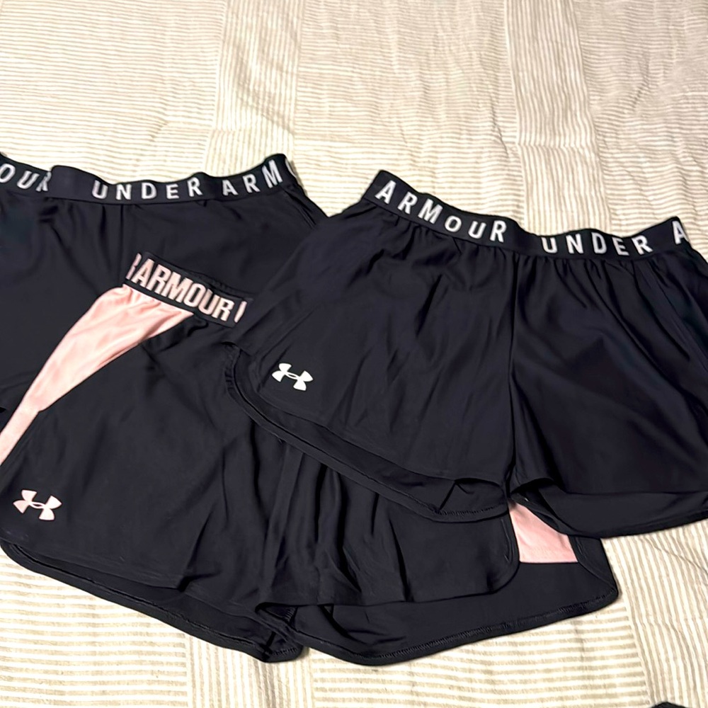 Under Armour run shorts, 3 pair, medium 🖤